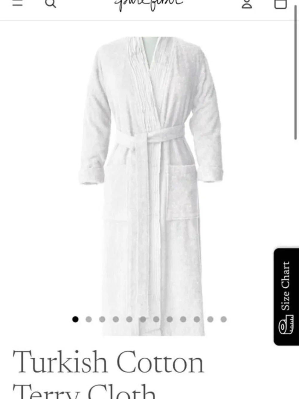 Turkish Cotton Pleated Bathrobe S/M